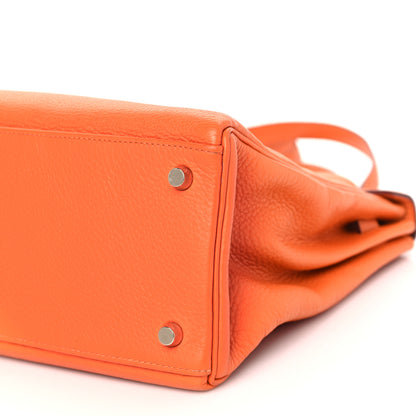 Hermes Taurillon Clemence Kelly Retourne 32 Orange 8 of 9
