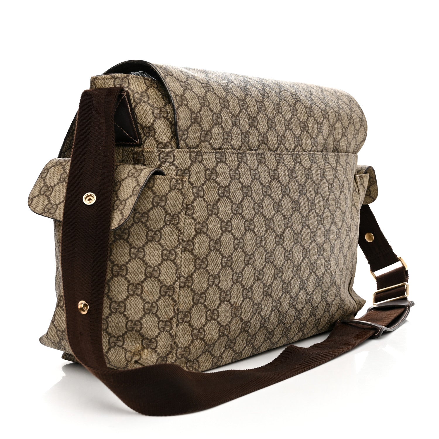 Gucci GG Plus Monogram Messenger Diaper Bag Dark Brown 4 of 16