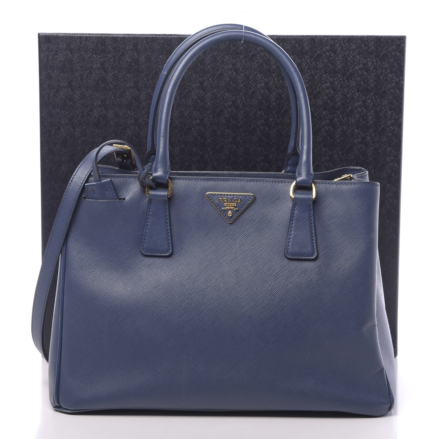 Saffiano Lux Medium Tote Bluette