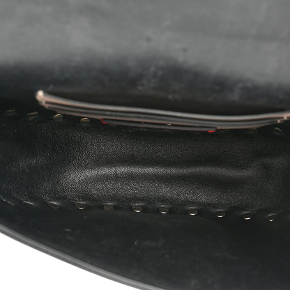 Valentino Garavani Vitello Rockstud Flip Lock Flap Saddle Crossbody Bag Poudre 5 of 12
