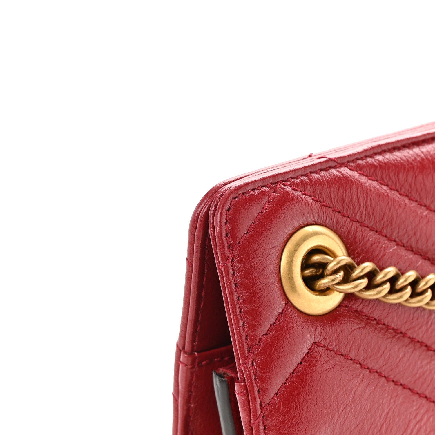 Gucci Azalea Calfskin Matelasse Heart Medium GG Marmont Slim Shoulder Bag Romantic Cerise 11 of 11