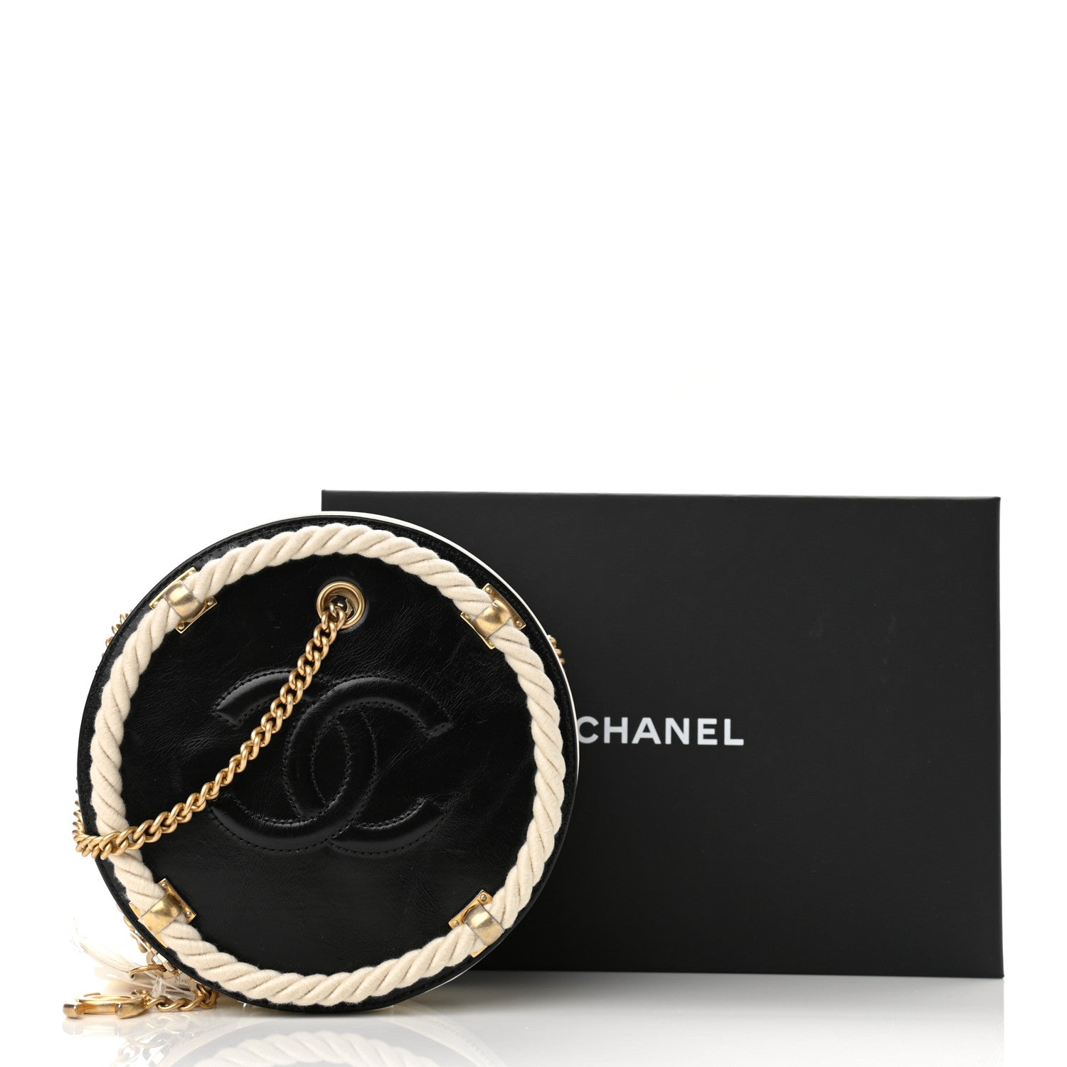 Chanel Crumpled Calfskin Cotton Small En Vogue Round Bag Black 11 of 11