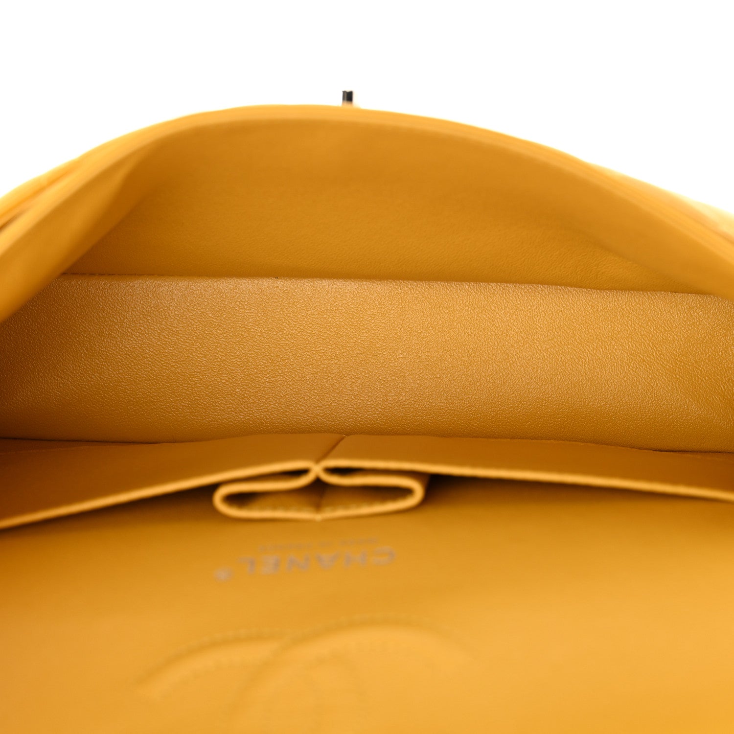 Chanel Lambskin Quilted Medium Double Flap Yellow 5 of 11