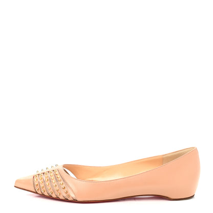 Christian Louboutin Kid Bareta Flats 37 Nude Light Gold 1 of 7