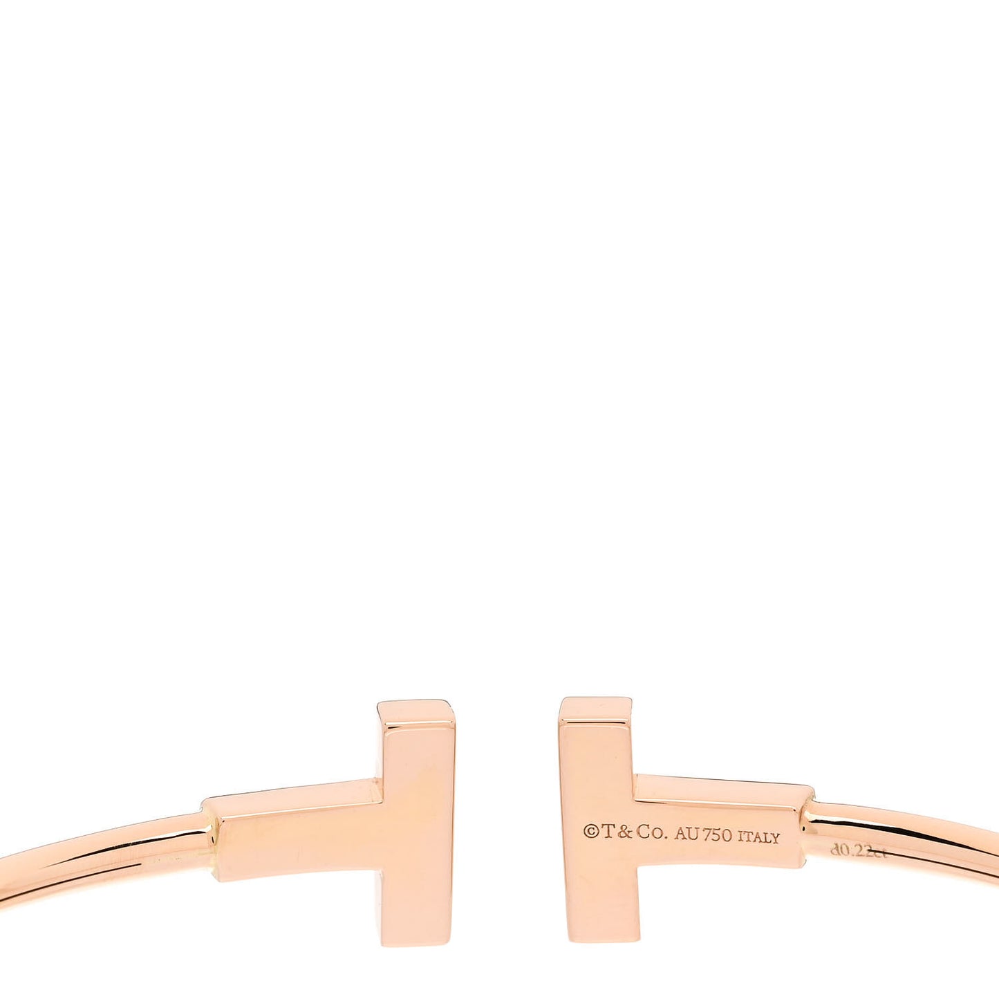 18K Rose Gold Diamond T Wire Bracelet