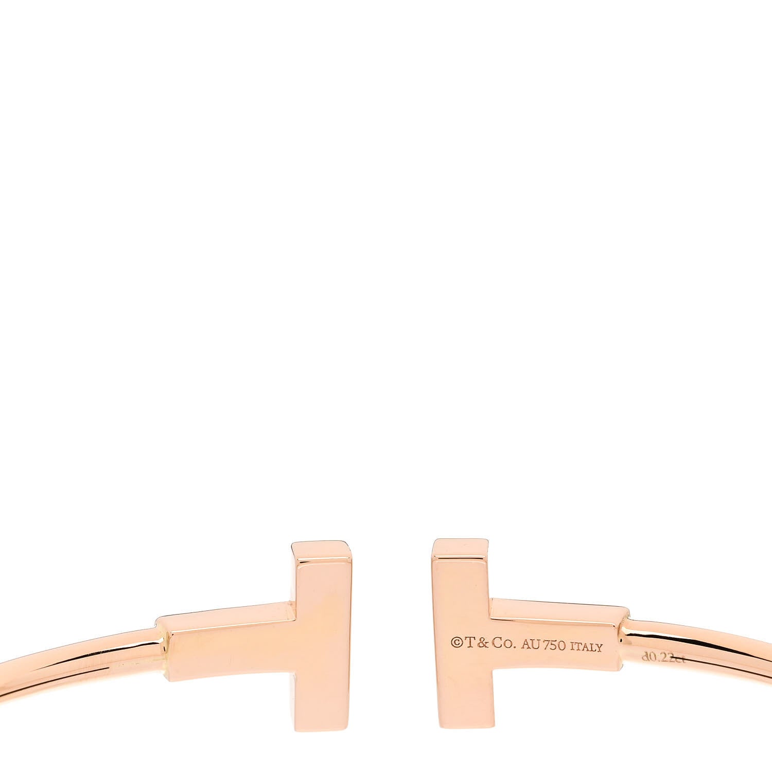 Tiffany 18K Rose Gold Diamond T Wire Bracelet 3 of 3