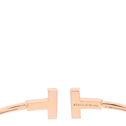 Tiffany 18K Rose Gold Diamond T Wire Bracelet 3 of 3