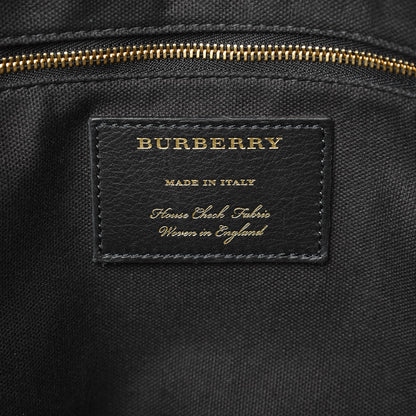 Burberry Derby Calfskin House Check Medium Welburn Tote Black 6 of 10