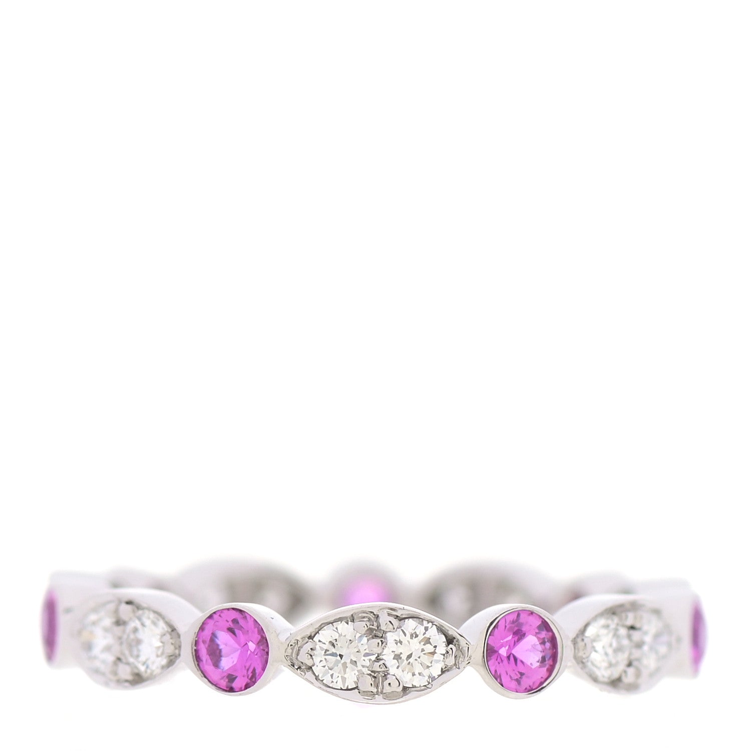 Tiffany Platinum Diamond Pink Sapphire Jazz Swing Ring 48 4.5 3 of 5
