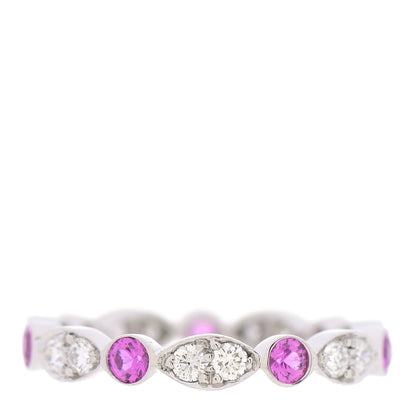 Tiffany Platinum Diamond Pink Sapphire Jazz Swing Ring 48 4.5 3 of 5