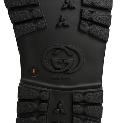 Gucci Goatskin Mens Horsebit Lug Sole Slippers 9 Black 7 of 11