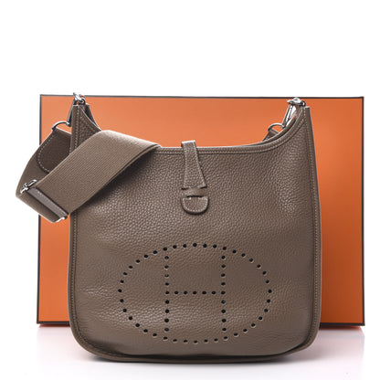 Hermes Taurillon Clemence Evelyne III PM Etoupe 11 of 11