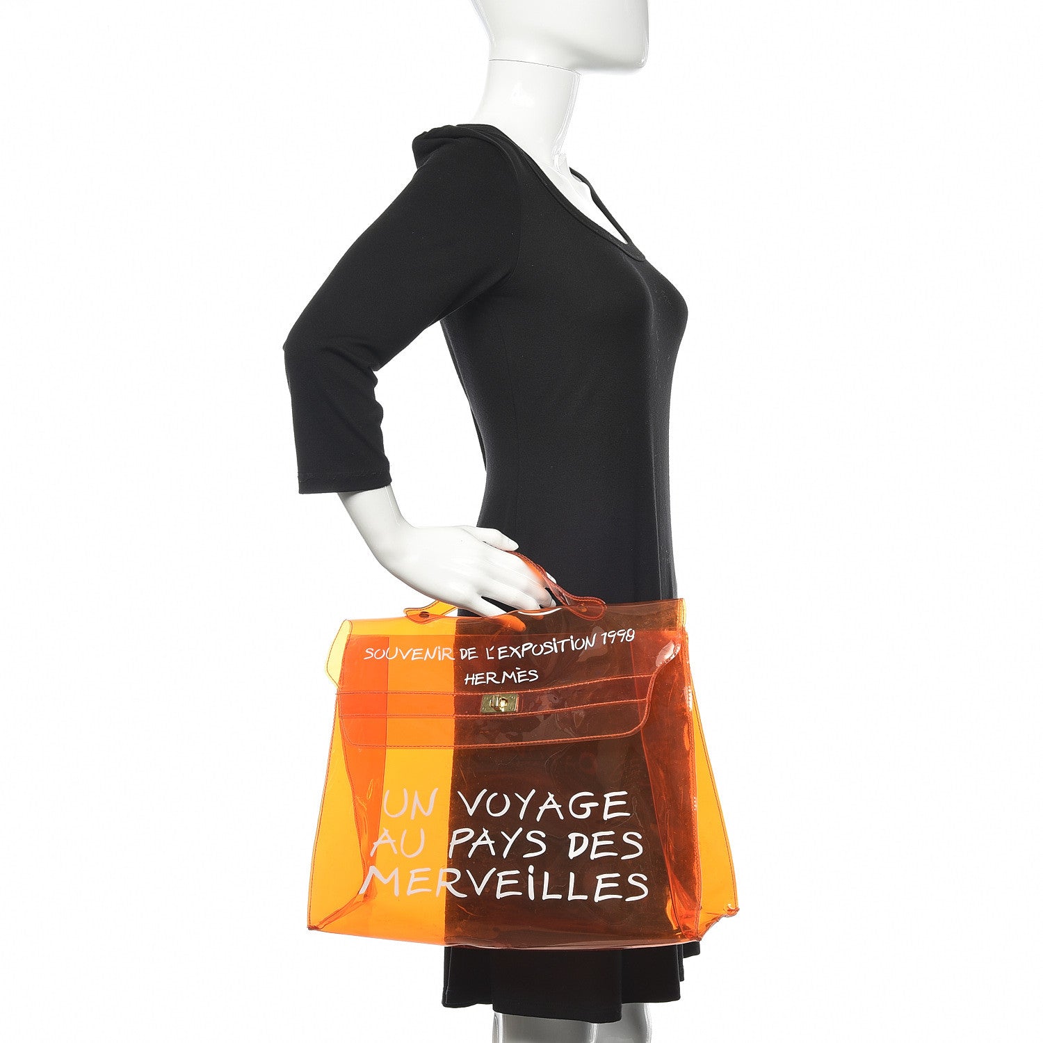 Hermes Vinyl Souvenir De L'Exposition Kelly Orange 2 of 13