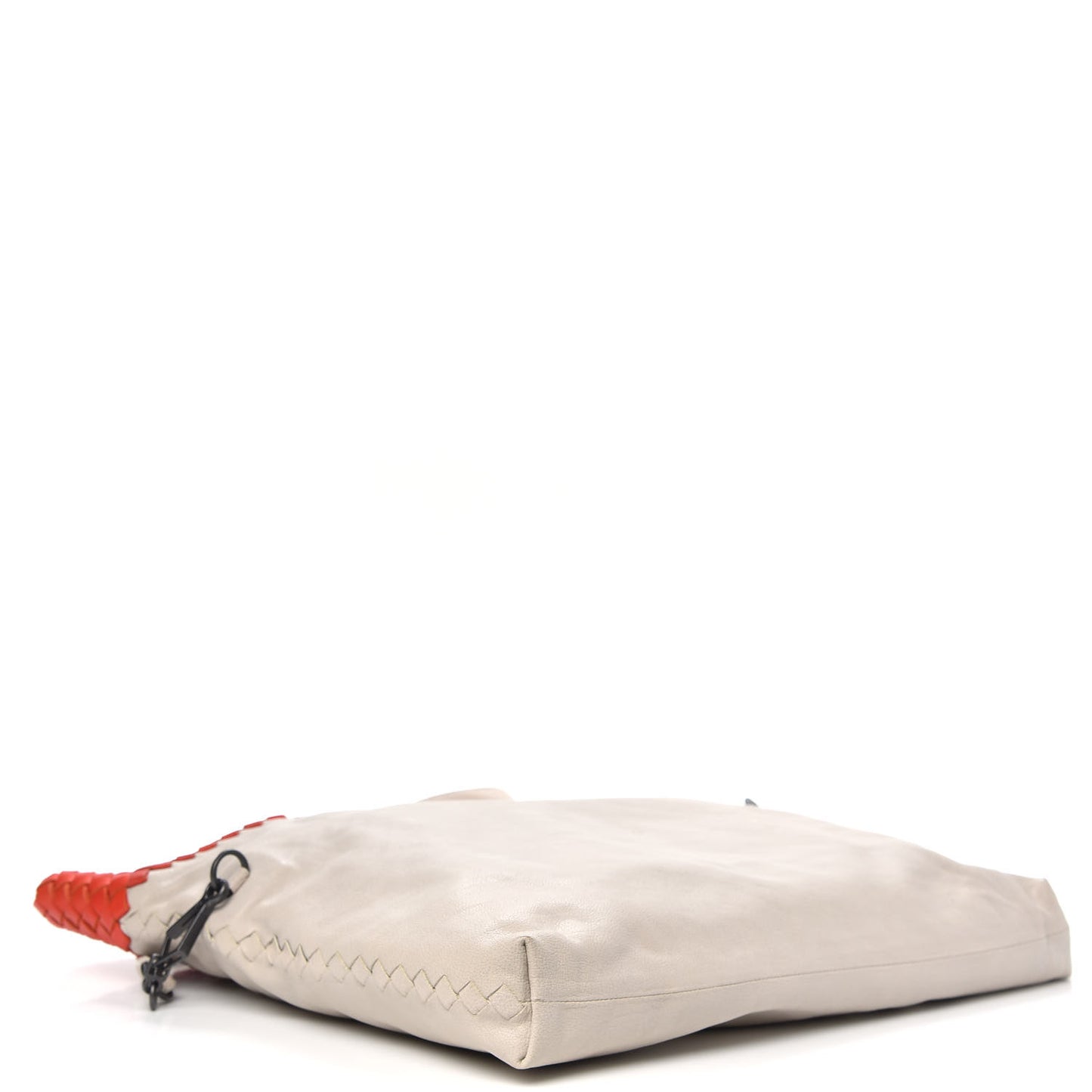 Nappa Calfskin Intrecciato Shopper Tote White Sand