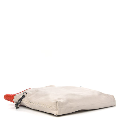 Bottega Veneta Nappa Calfskin Intrecciato Shopper Tote White Sand 4 of 9