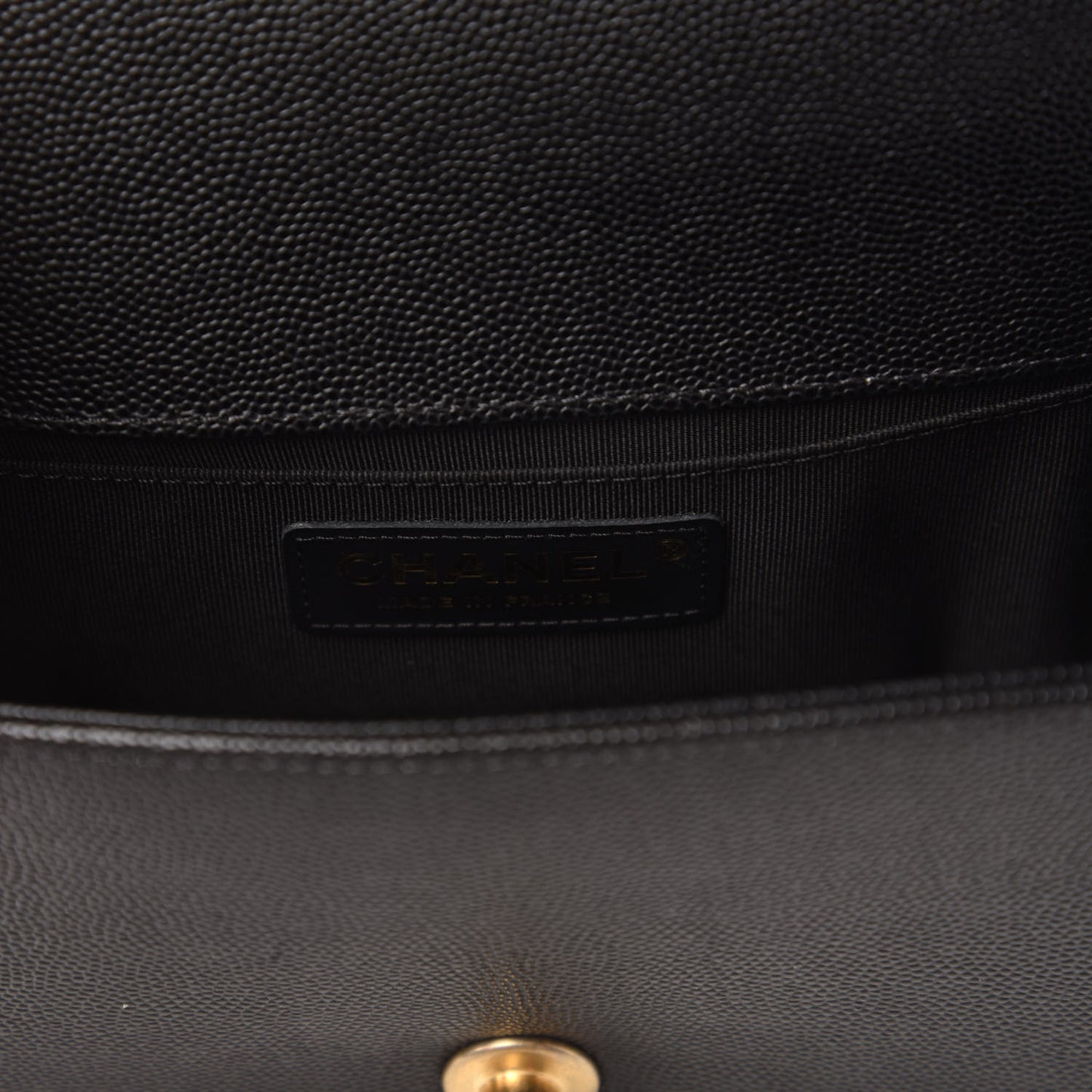 Caviar Quilted Small Boy Flap Black