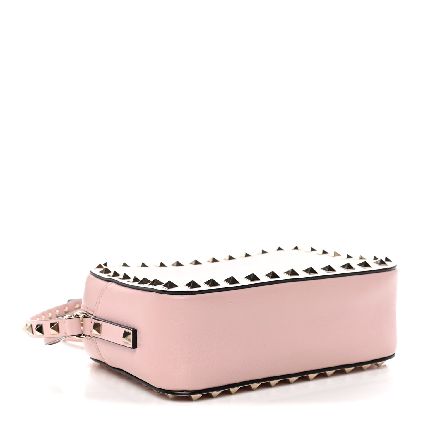 Calfskin Rockstud Camera Crossbody Bag Water Rose