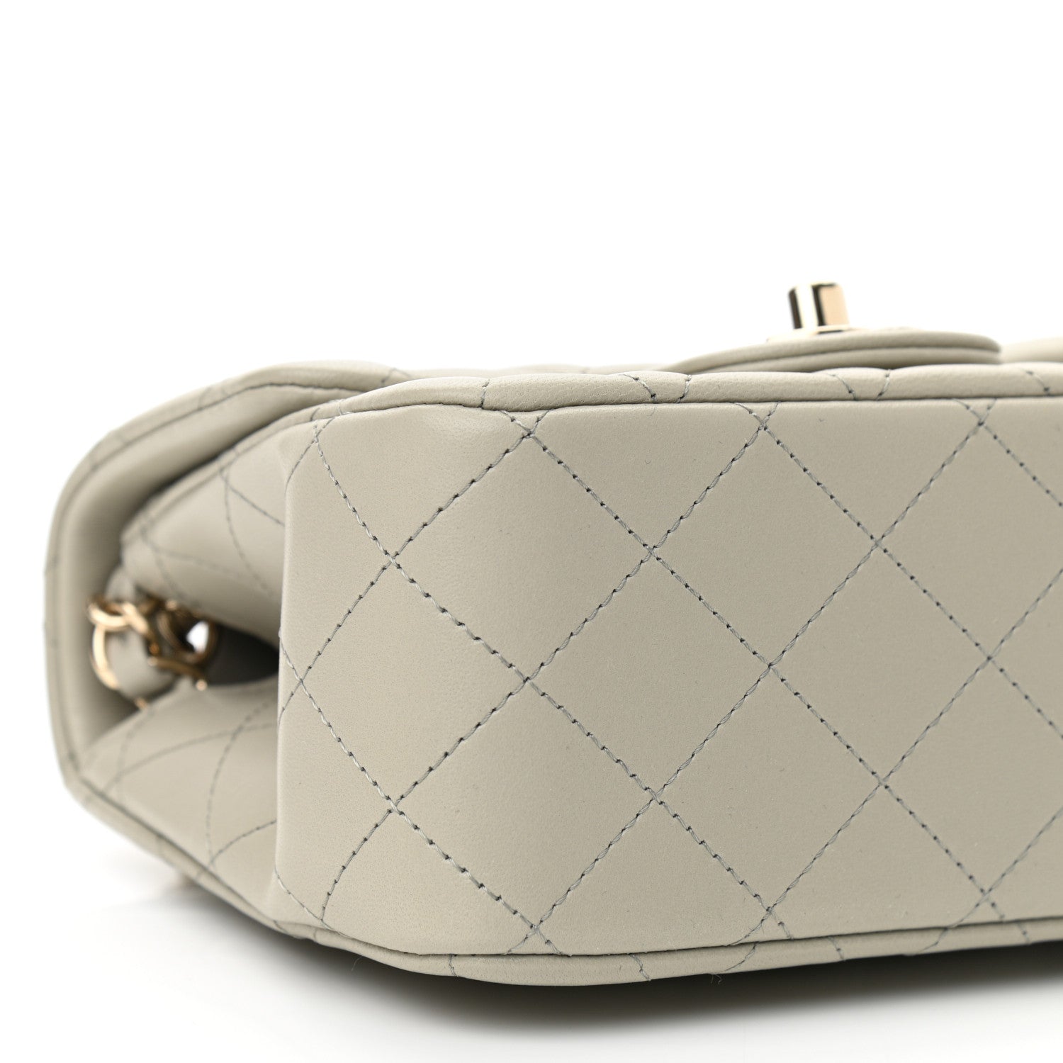 Chanel Lambskin Quilted Mini Square Flap Grey 9 of 11