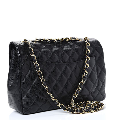 Chanel Caviar Quilted Jumbo Single Flap Black 2 of 13