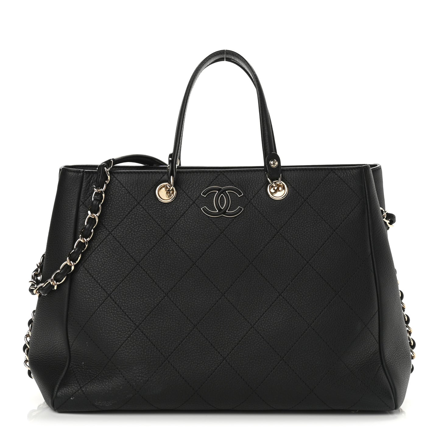 Bullskin Stitched Medium Shopping Bag Black