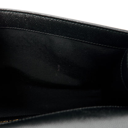 Saint Laurent Grain De Poudre Monogram Cassandre Clutch Black 11 of 12