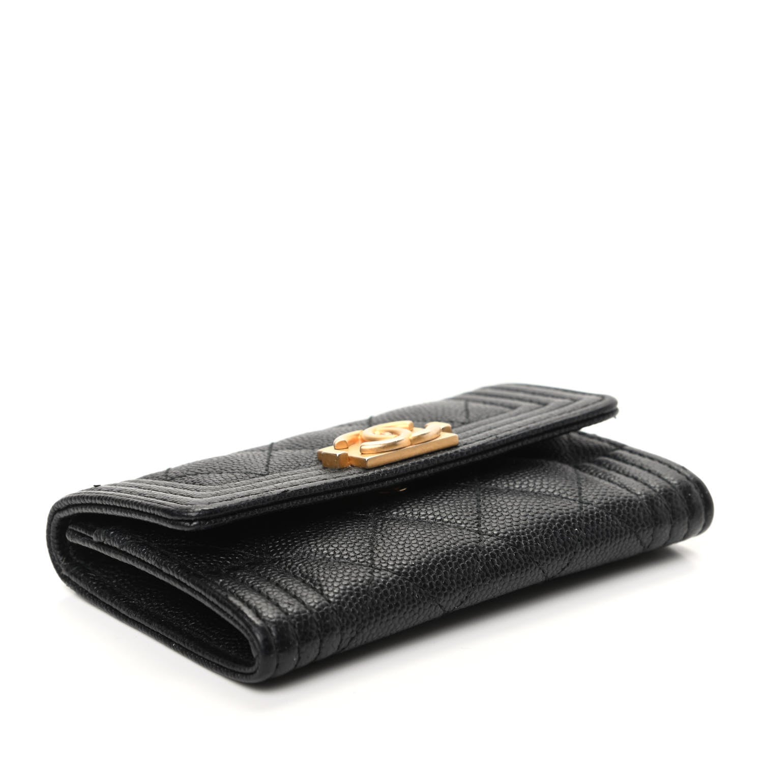 Chanel Caviar Quilted Boy Flap Card Holder Black 4 of 8