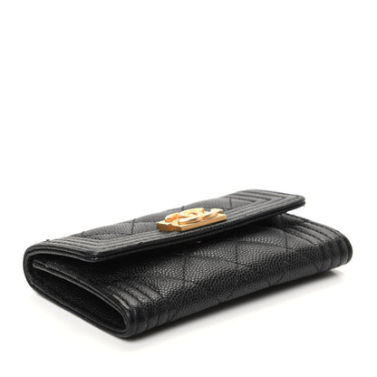 Chanel Caviar Quilted Boy Flap Card Holder Black 4 of 8