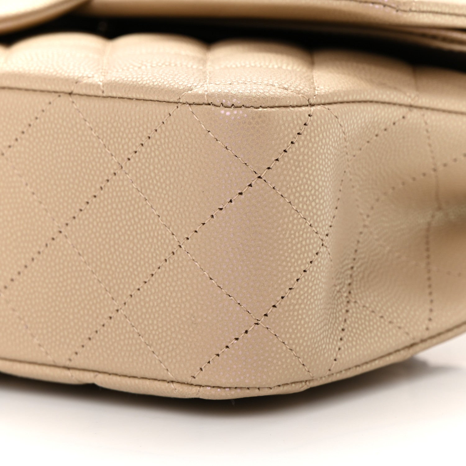 Chanel Iridescent Caviar Quilted Medium Double Flap Dark Beige 10 of 11