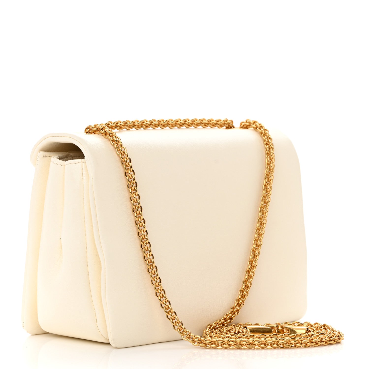 Valentino Garavani Nappa One Stud Chain Clutch Ivory 3 of 14