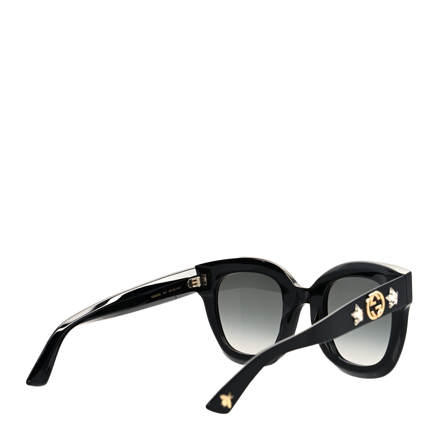 Acetate Crystal Star Round Frame Sunglasses GG0208S Black