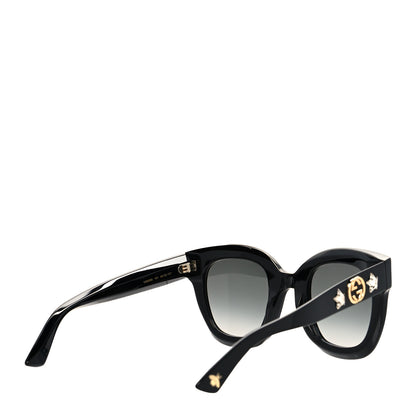 Gucci Acetate Crystal Star Round Frame Sunglasses GG0208S Black 4 of 7