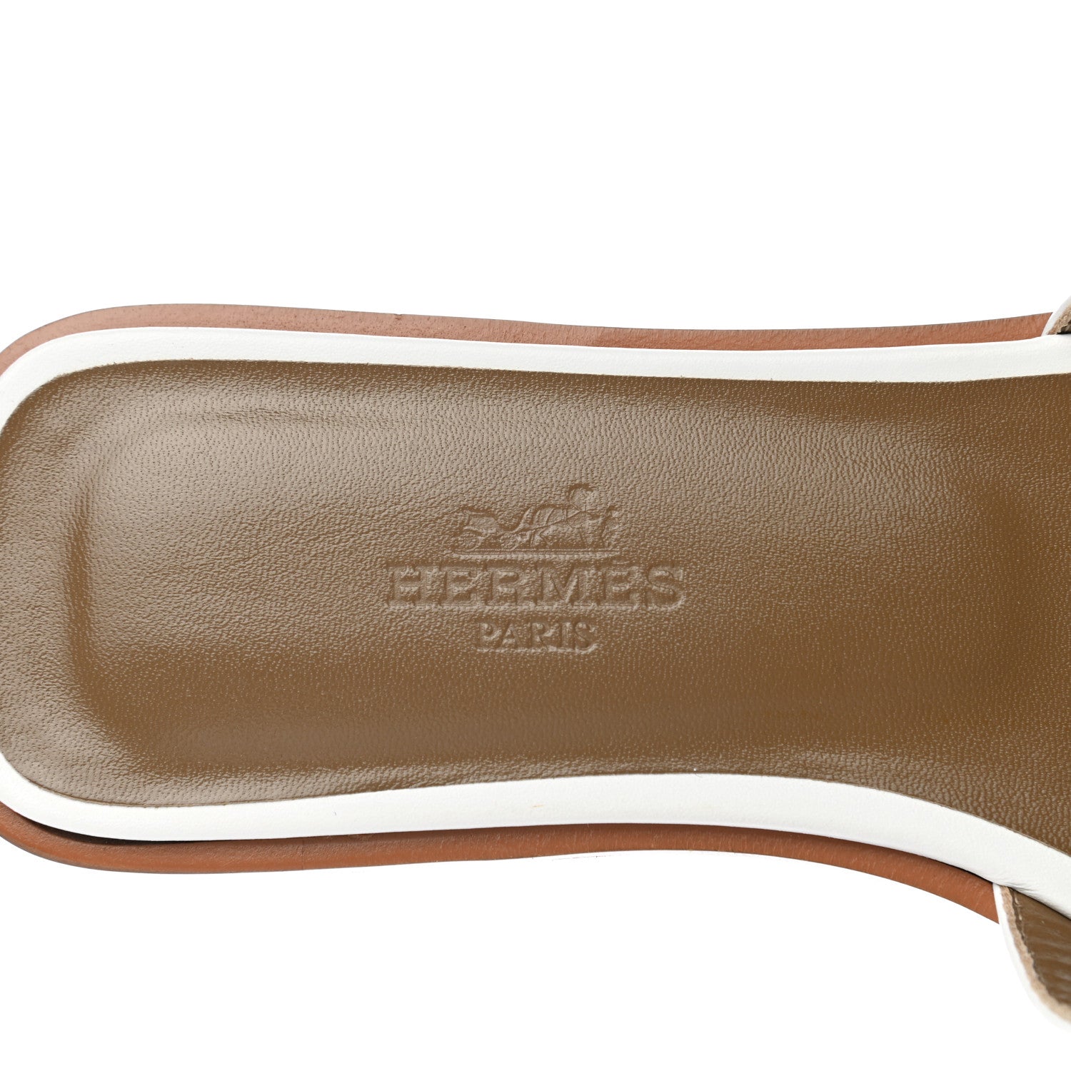 Hermes Box Calfskin Oran Sandals 35 White 7 of 9