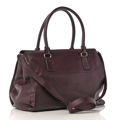 Salvatore Ferragamo Printed Calfskin Beky Tote Burgundy 2 of 25