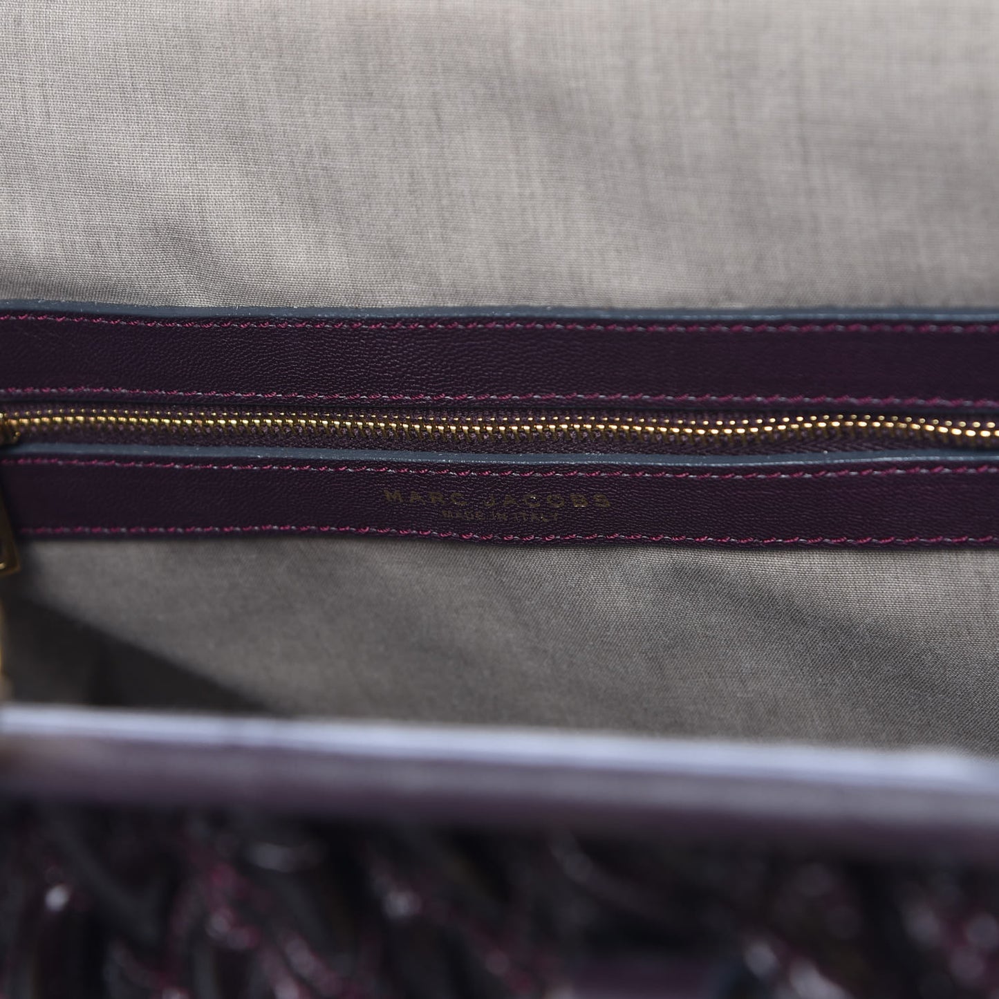 Calfskin Quilted Stam Plum