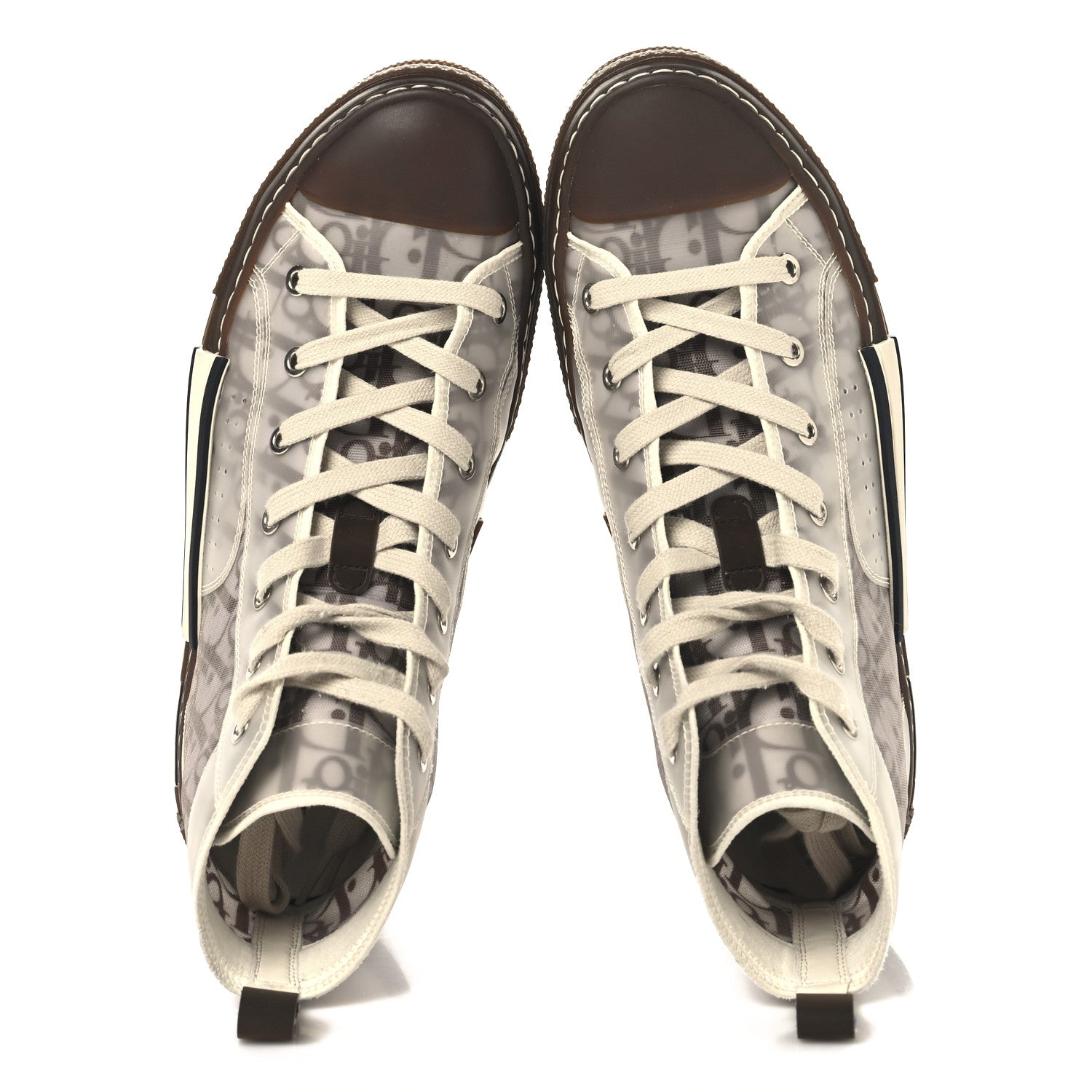 Christian Dior Technical Canvas Oblique Mens B23 High Top Sneakers 41 Brown Beige 2 of 8