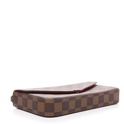 Louis Vuitton Damier Ebene Pochette Felicie Chain Wallet 3 of 9