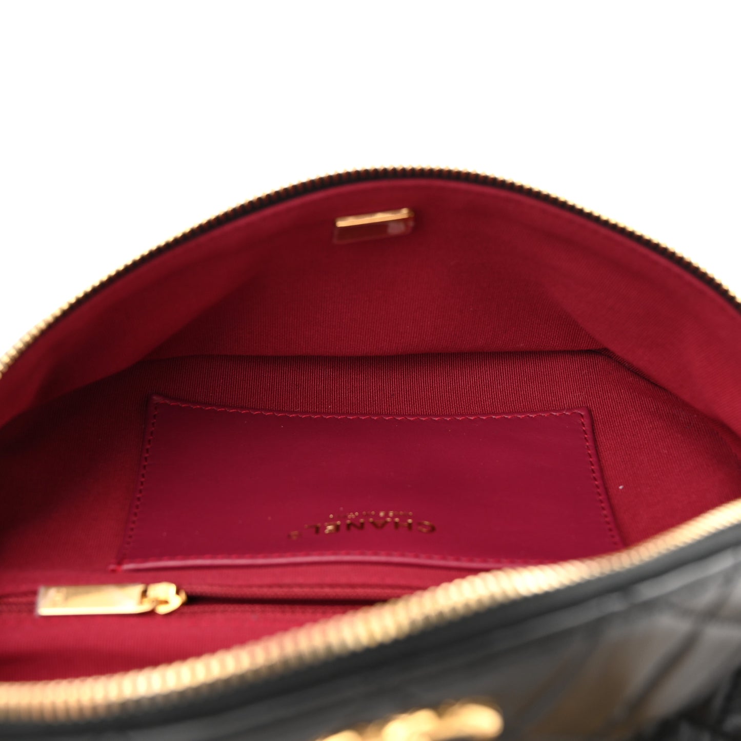 Lambskin Pearl Quilted CC Belt Bag Black