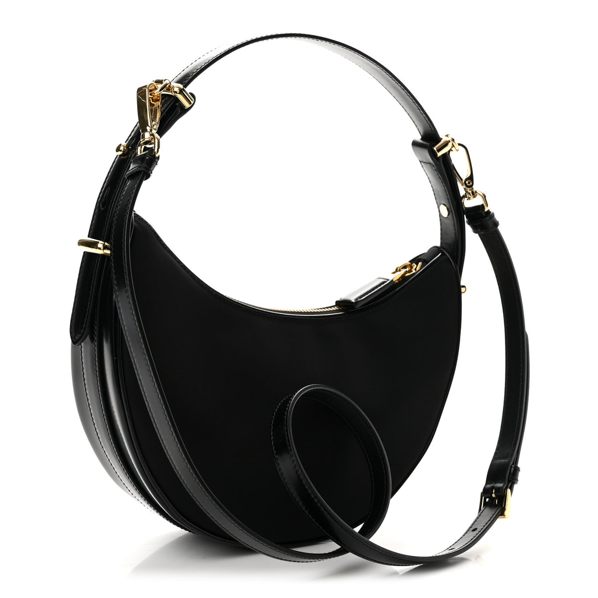 Prada Re-Nylon Spazzolato Arque Shoulder Bag Black 3 of 13
