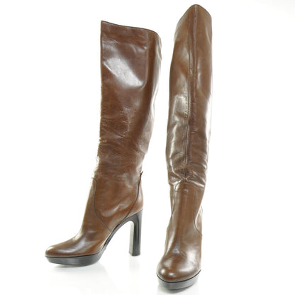 Gucci Leather Knee High Boots 6.5 Brown 1 of 5