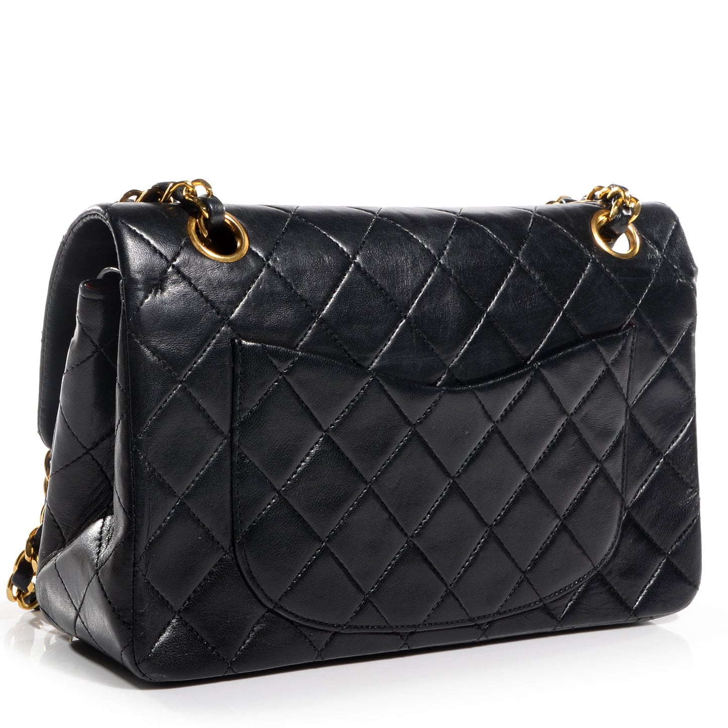 Lambskin Quilted Small Double Flap Black