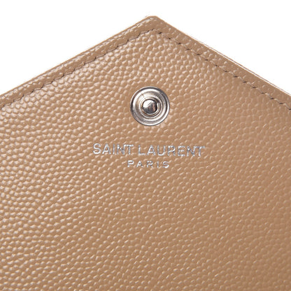 Saint Laurent Grain De Poudre Matelasse Chevron Monogram Chain Wallet Deep Beige 6 of 7