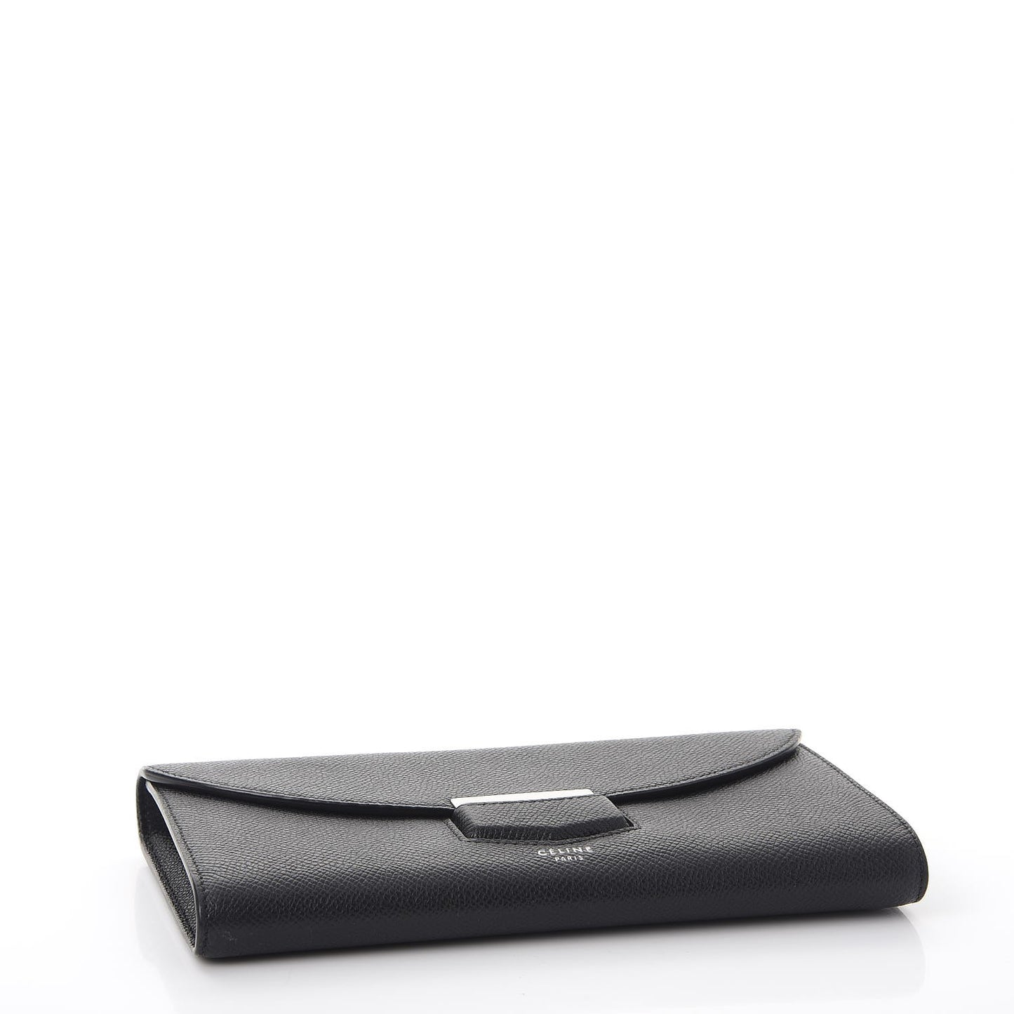 Grained Calfskin Large Trotteur Multifunction Flap Wallet Black