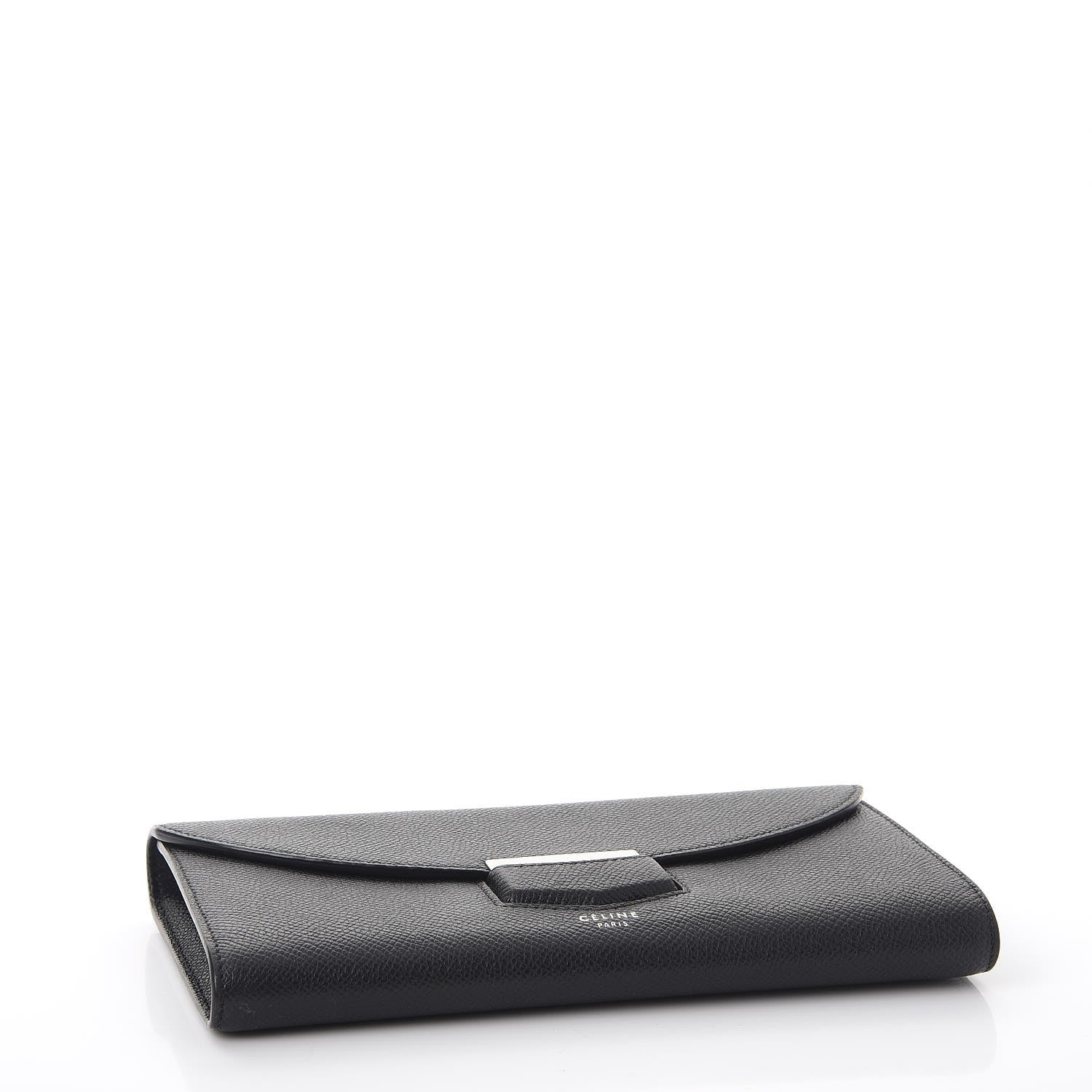 Celine Grained Calfskin Large Trotteur Multifunction Flap Wallet Black 4 of 9