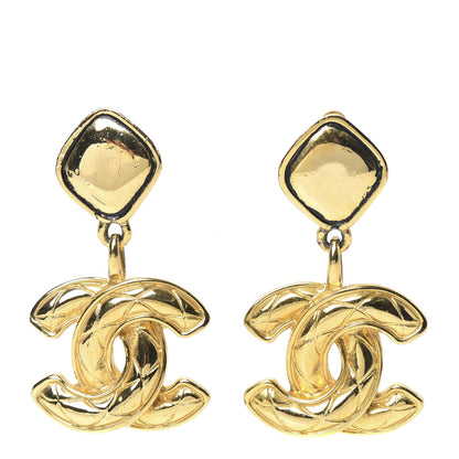 Chanel CC Drop Clip On Earrings Gold 1 of 4