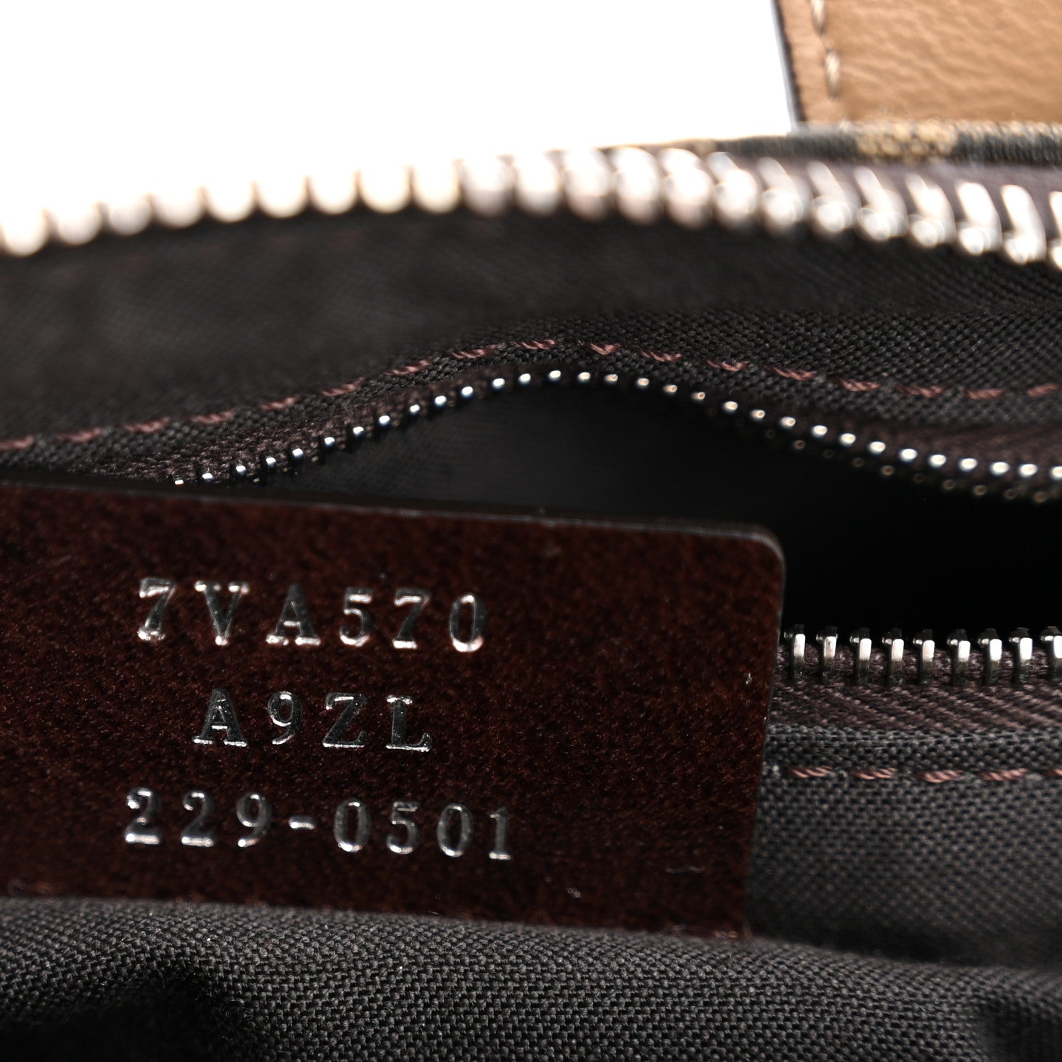 Fendi Recycled Fabric Jacquard Vitello Grace FF 1974 Mini O'Lock Bowling Bag Tobacco Moro Sand 7 of 11
