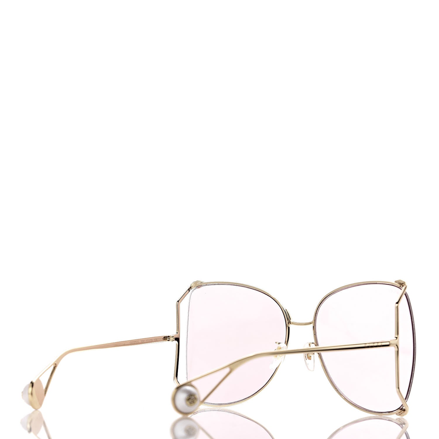 Gucci Metal Oversized Round Sunglasses GG0252S Gold Pink 5 of 9