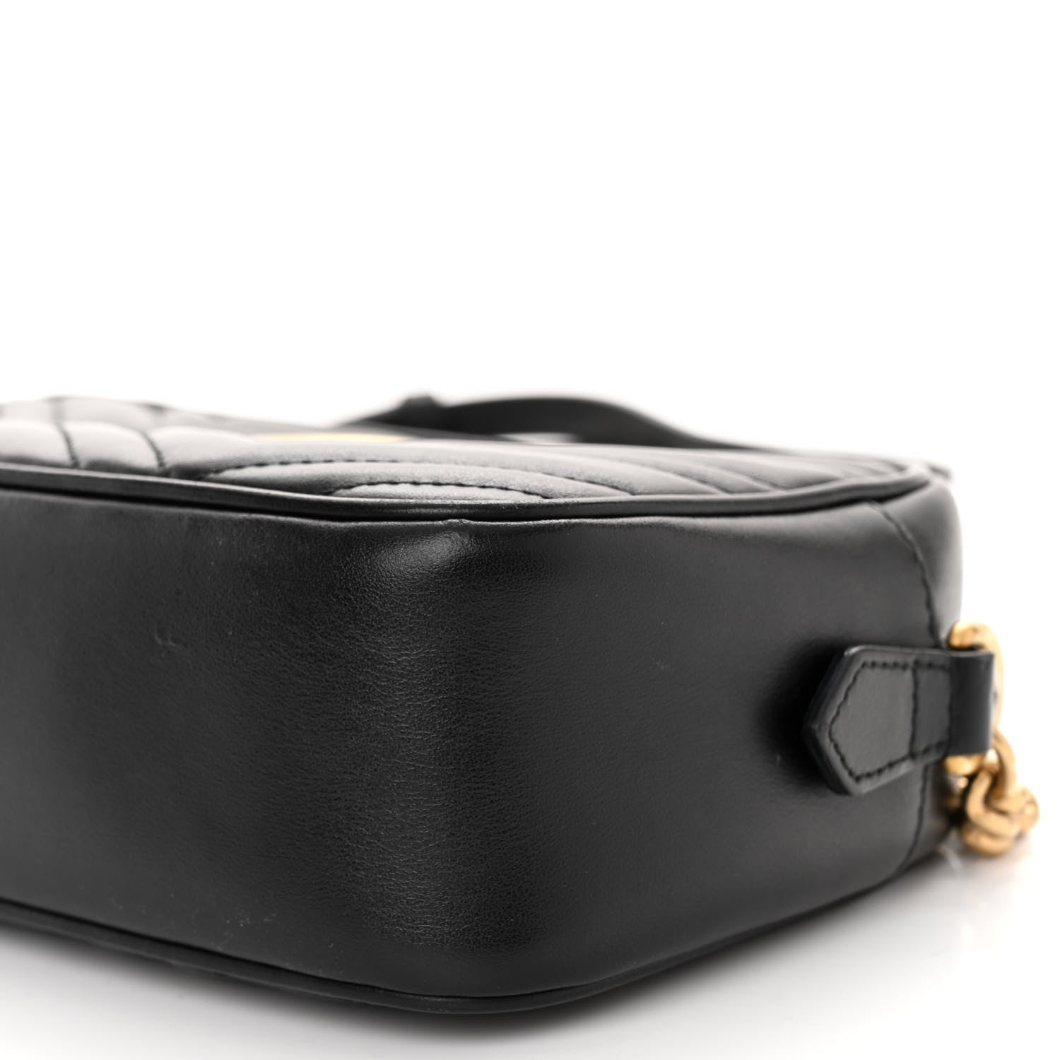 Gucci Calfskin Matelasse Small GG Marmont Chain Shoulder Bag Black 10 of 10