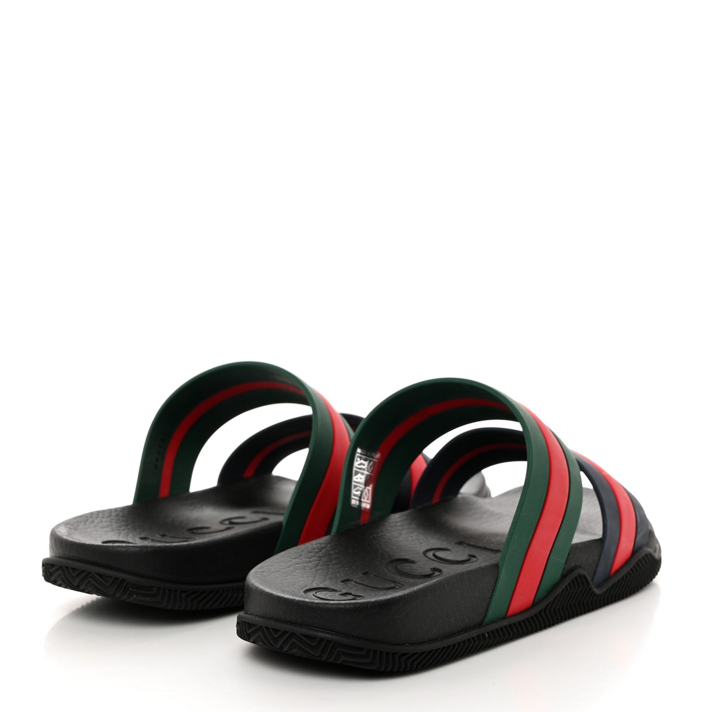 Rubber Web Mens Slide Sandals 9 Green Red