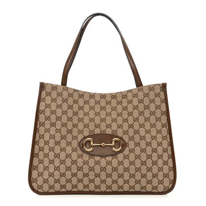 Gucci Monogram Horsebit 1955 Tote Bag Beige Brown Sugar 1 of 10