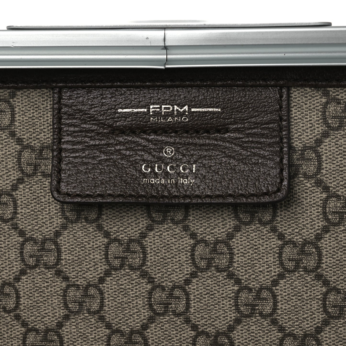 GG Supreme Monogram Aluminum Porter Beauty Case Silver